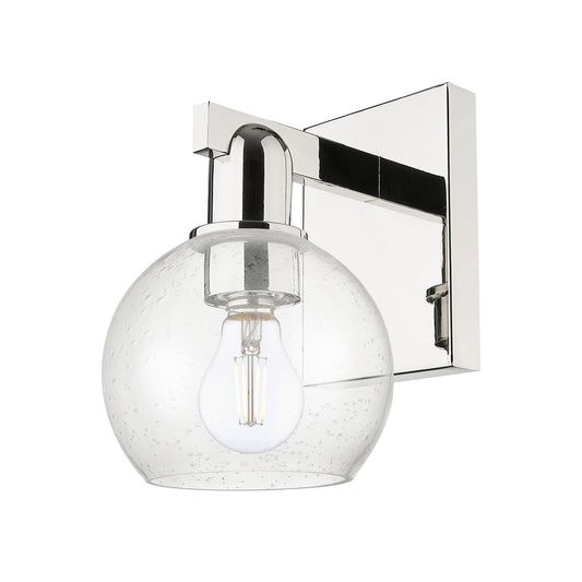 Innovations Athens 1-Light 6in Wall Sconce | Industrial Polished Nickel Steel and Seedy Glass | Entryway & Hallway Accent | 5.88 | Model 716-1W-PN-G124-6