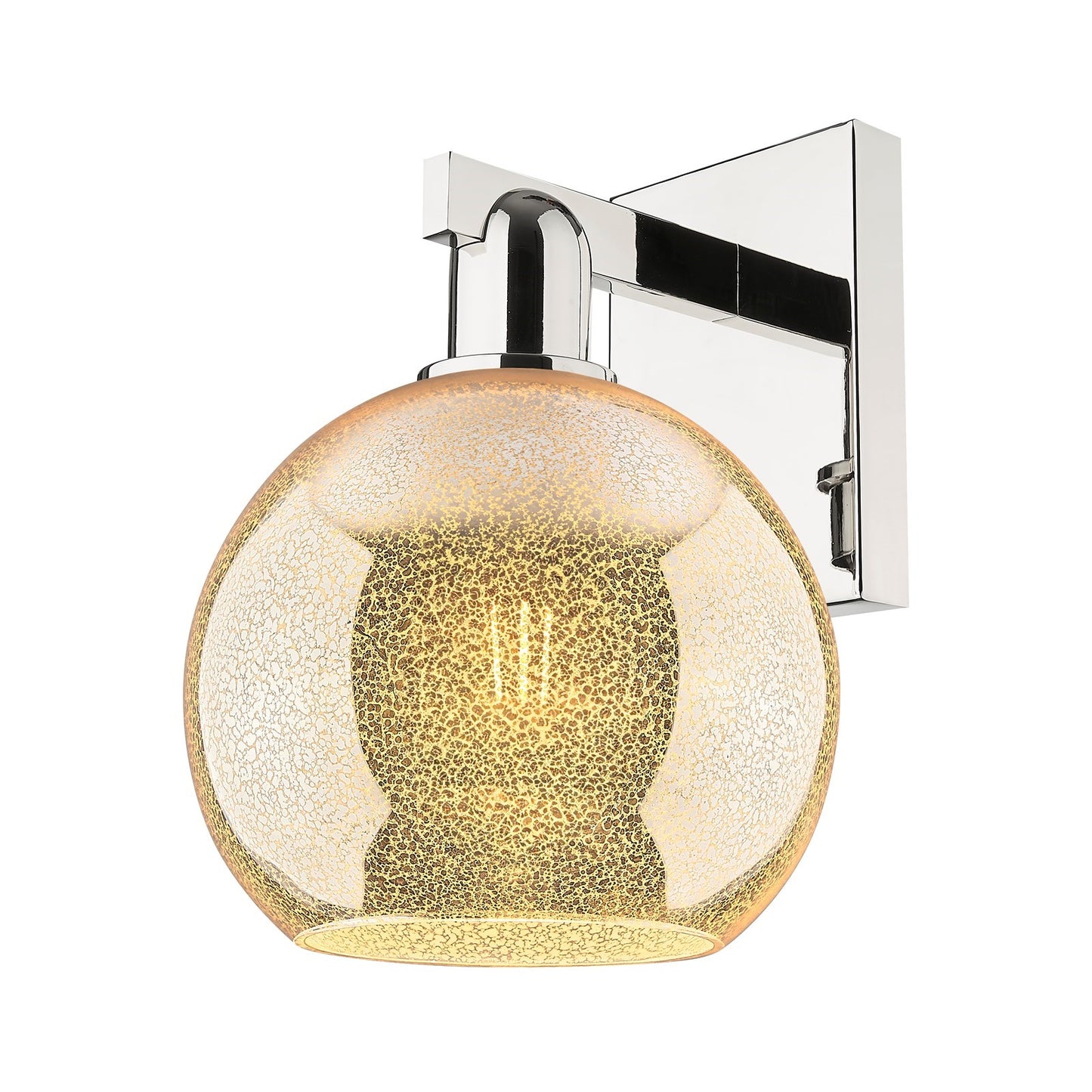Innovations Athens 8in 1-Light Wall Sconce | Industrial Modern Polished Nickel and Mercury Glass | Bathroom & Hallway Accent | 8 | Model 716-1W-PN-G128-8