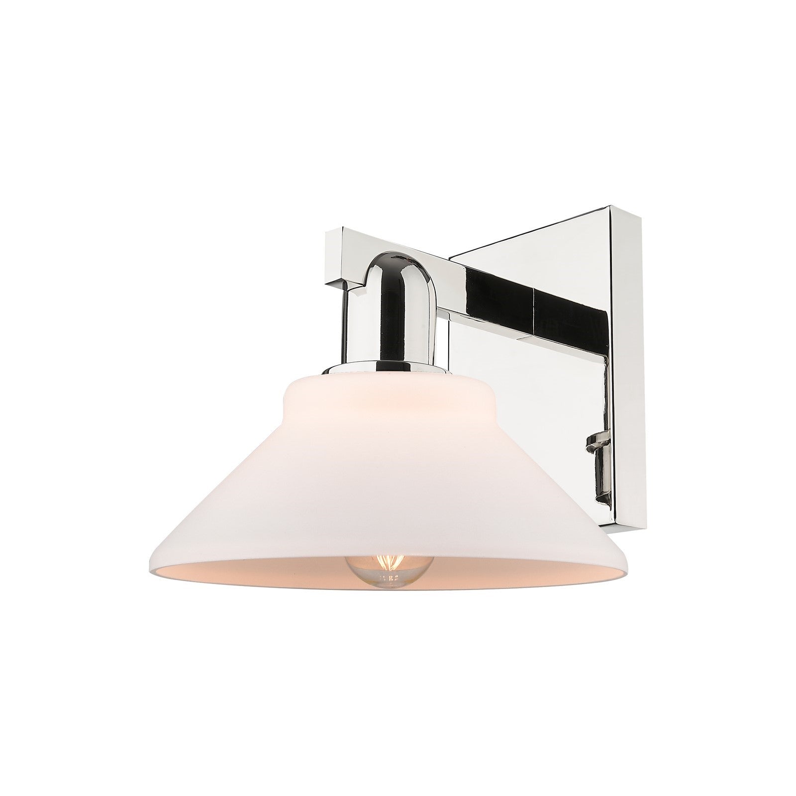 Innovations Orwell 1-Light Wall Sconce | Industrial Polished Nickel and Matte White Glass | Entryway & Hallway Accent Light | 8.38 | Model 716-1W-PN-G131