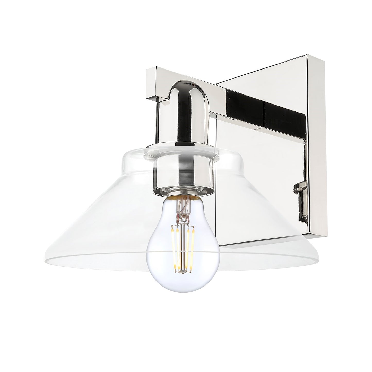 Innovations Orwell 1-Light Wall Sconce | Industrial Polished Nickel Steel and Clear Glass | Entryway & Hallway Accent | 8.38 x 8.75 | Model 716-1W-PN-G132