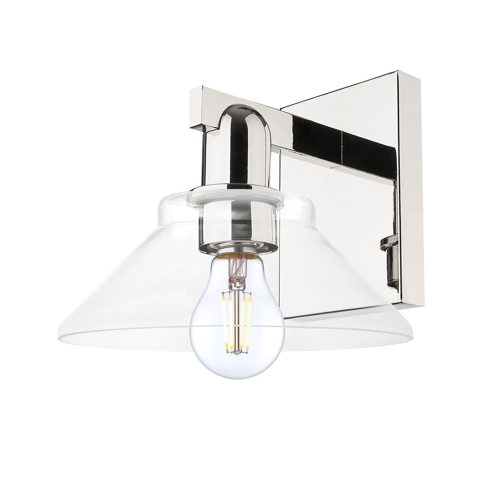 Innovations Orwell 1-Light Wall Sconce | Industrial Polished Nickel Steel and Clear Glass | Entryway & Hallway Accent | 8.38 x 8.75 | Model 716-1W-PN-G132