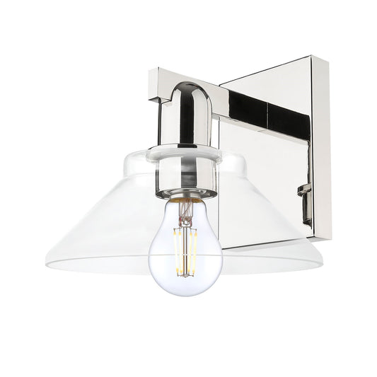 Innovations Orwell 1-Light Wall Sconce | Industrial Polished Nickel Steel and Clear Glass | Entryway & Hallway Accent | 8.38 x 8.75 | Model 716-1W-PN-G132