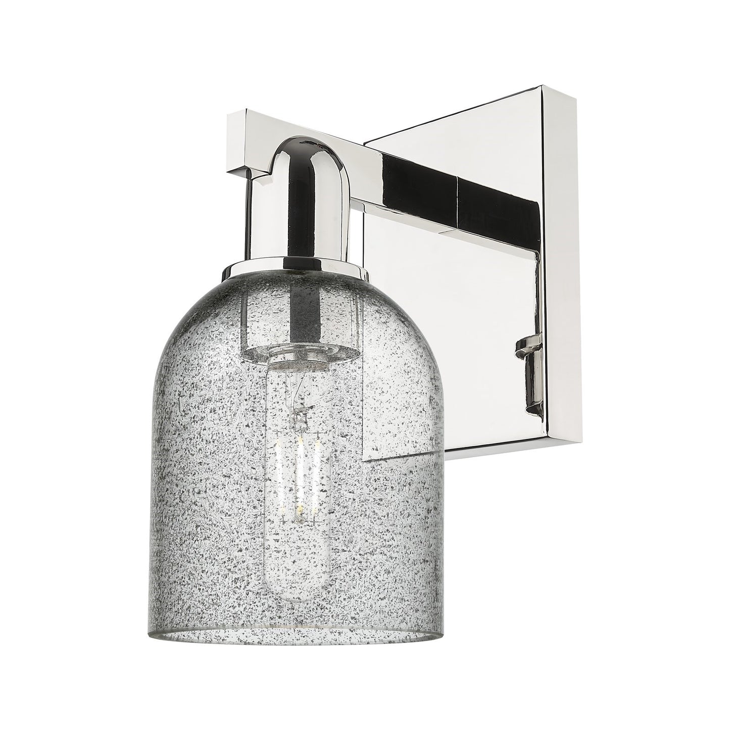 Innovations Caledonia 1-Light 5in Wall Sconce | Industrial Polished Nickel and Charcoal Glass | Entryway & Hallway Accent | 5 x | Model 716-1W-PN-G257