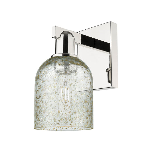 Innovations Caledonia 5in 1-Light Wall Sconce | Industrial Polished Nickel and Mica Glass | Entryway & Hallway Accent Light | 5 x | Model 716-1W-PN-G259