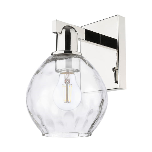 Innovations Waverly 6in 1-Light Wall Sconce | Industrial Polished Nickel and Clear Glass | Bathroom & Hallway Accent | 6 x 10.25 x | Model 716-1W-PN-G362