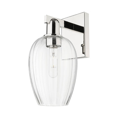 Innovations Preston 1Lt 6" Flute Sconce, Polished Nickel/Clear