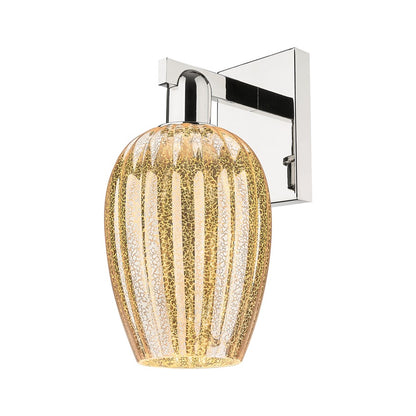 Innovations Preston 1Lt 6" Flute Sconce, PN/Mercury - 716-1W-PN-G457-6ME