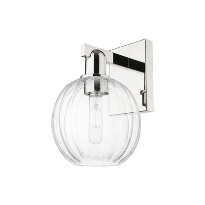 Innovations Preston 1Lt 7" Globe Sconce, Polished Nickel/Clear