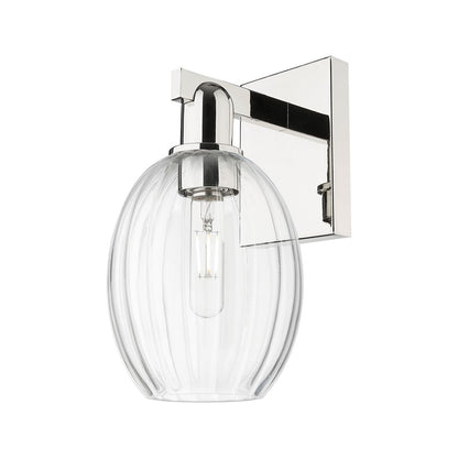 Innovations Preston 1Lt 6" Bell Sconce, Polished Nickel/Clear