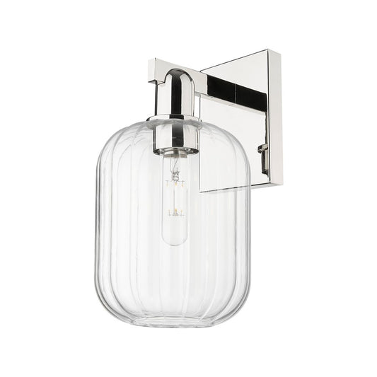 Innovations Preston 1Lt 7" Jar Sconce, PN/Clear - 716-1W-PN-G460-7CL