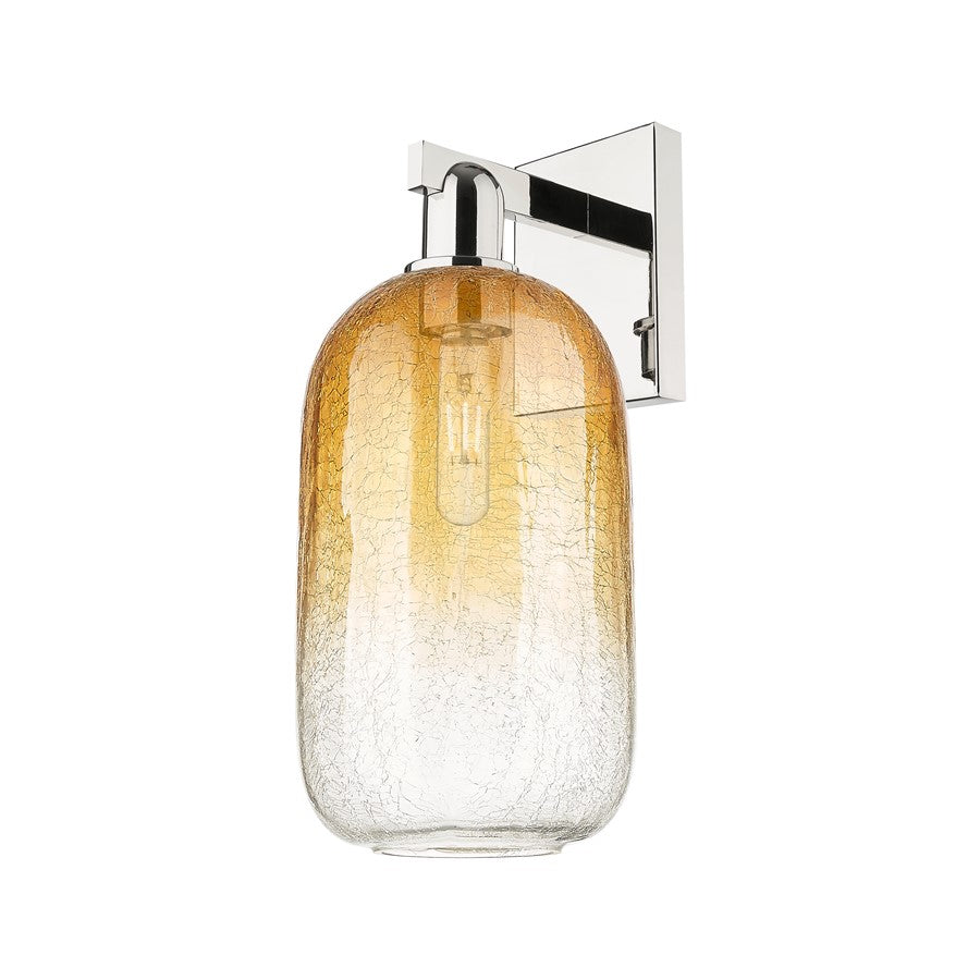 Innovations Brookhaven Cloche 1Lt 7" Sconce, Polished Nickel/Amber