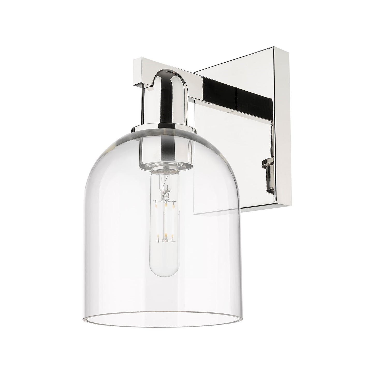Innovations Bella 6in 1-Light Wall Sconce | Industrial Polished Nickel and Clear Glass | Bathroom & Hallway Accent Light | 5.5 | Model 716-1W-PN-G558-6CL