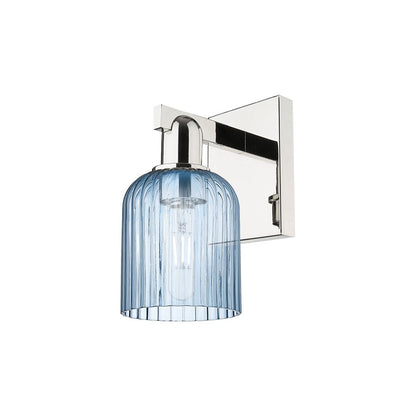 Innovations Bridal Veil 1Lt 5" Sconce, Polished Nickel/Blue