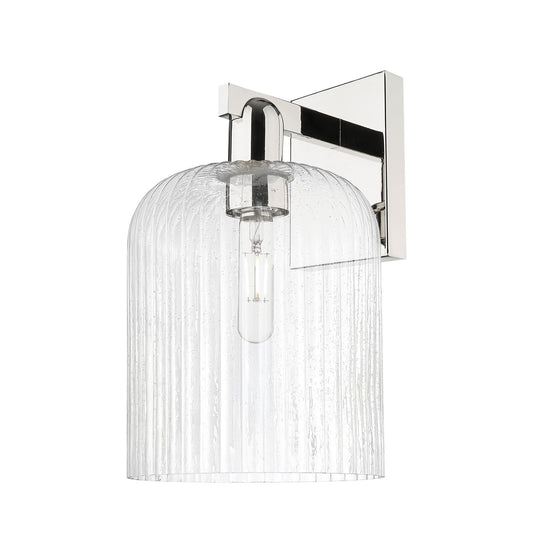 Innovations Bridal Veil 8in 1-Light Wall Sconce | Industrial Polished Nickel and Seedy Glass | Bedroom & Hallway Accent | 8 x | Model 716-1W-PN-G559-8SDY