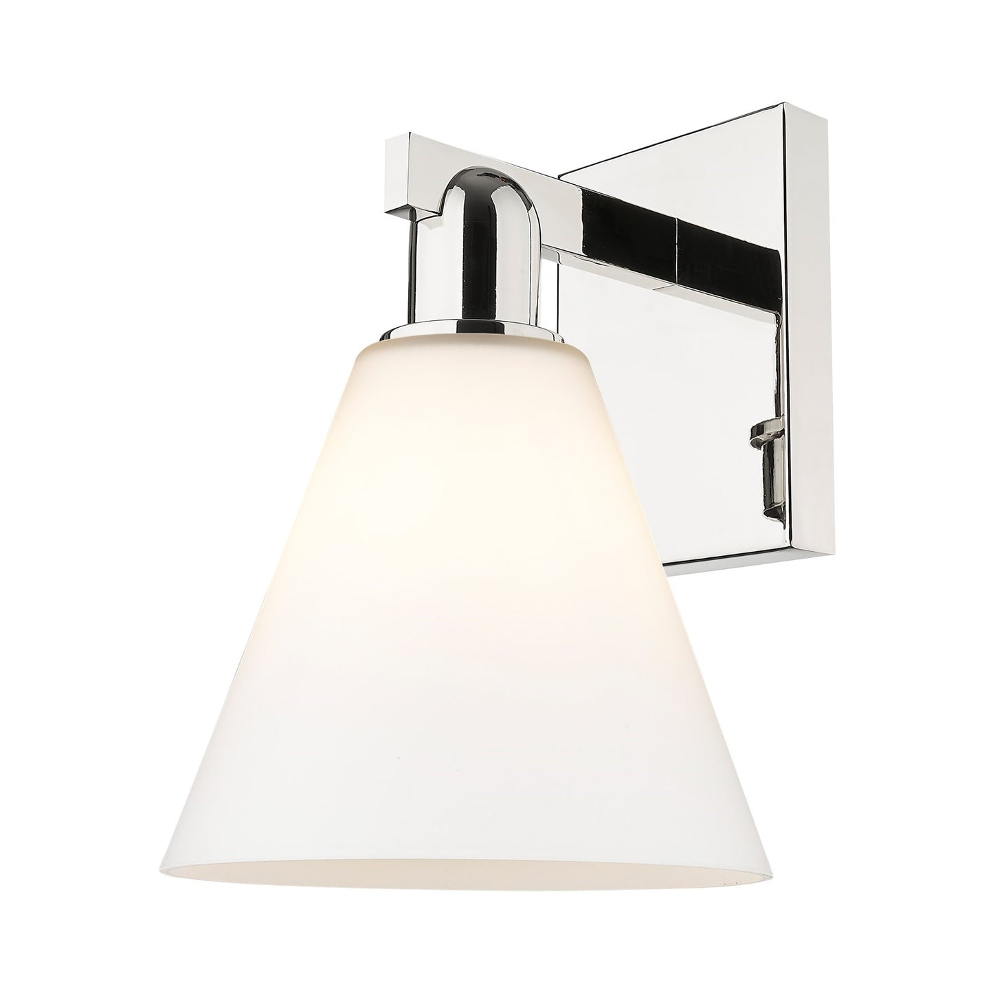 Innovations Berkshire Glass 8in 1-Light Wall Sconce | Industrial Polished Nickel and Matte White Glass | Damp-Rated Bathroom & | Model 716-1W-PN-GBC-81