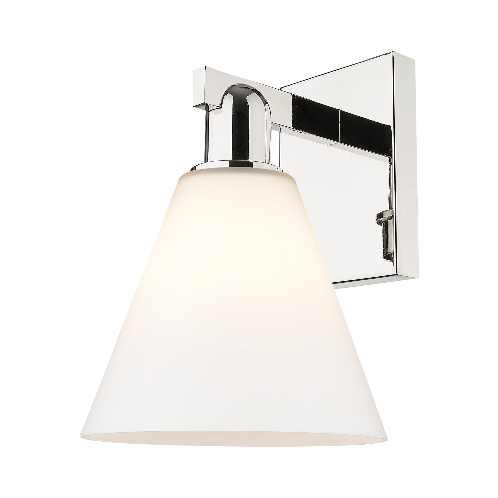 Innovations Berkshire Glass 8in 1-Light Wall Sconce | Industrial Polished Nickel and Matte White Glass | Damp-Rated Bathroom & | Model 716-1W-PN-GBC-81