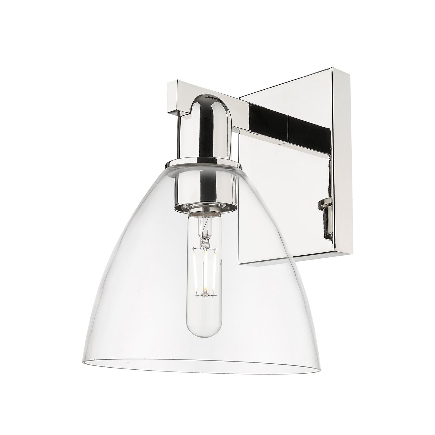 Innovations Bristol 1-Light 7.5in Wall Sconce | Industrial Polished Nickel Steel and Clear Glass | Bathroom & Hallway Accent | Model 716-1W-PN-GBD-752