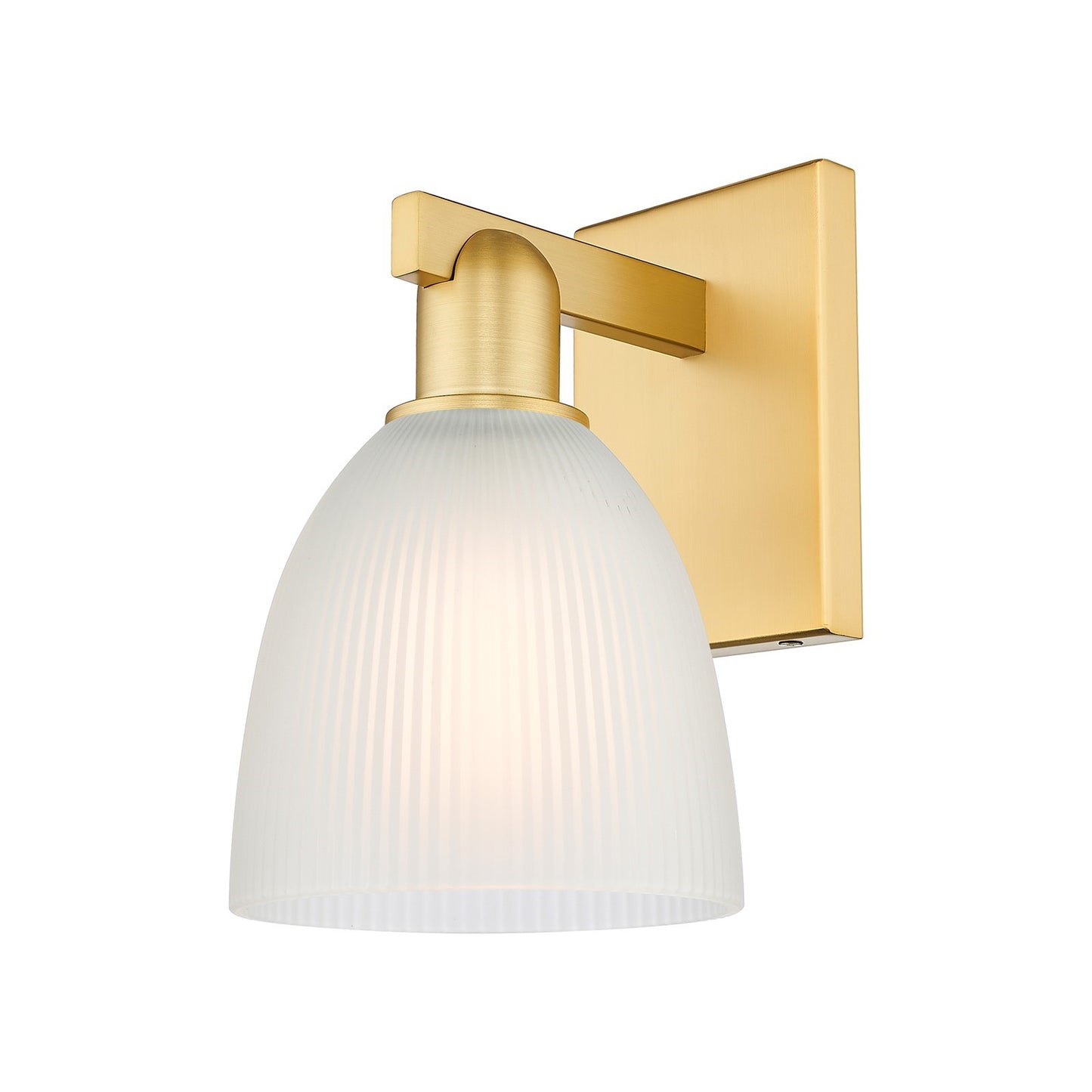 Innovations Castile 6in 1-Light Wall Sconce | Industrial Satin Gold Steel and White Glass | Entryway & Hallway Accent | 6 x 10.75 in | Model 716-1W-SG-G381