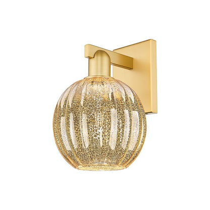 Innovations Preston 1Lt 7" Globe Wall Sconce, Gold/Mercury
