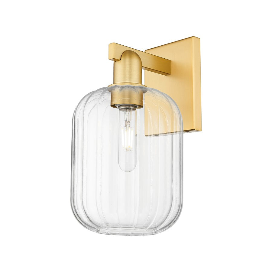 Innovations Preston 1Lt 7" Jar Wall Sconce, Gold/Clear