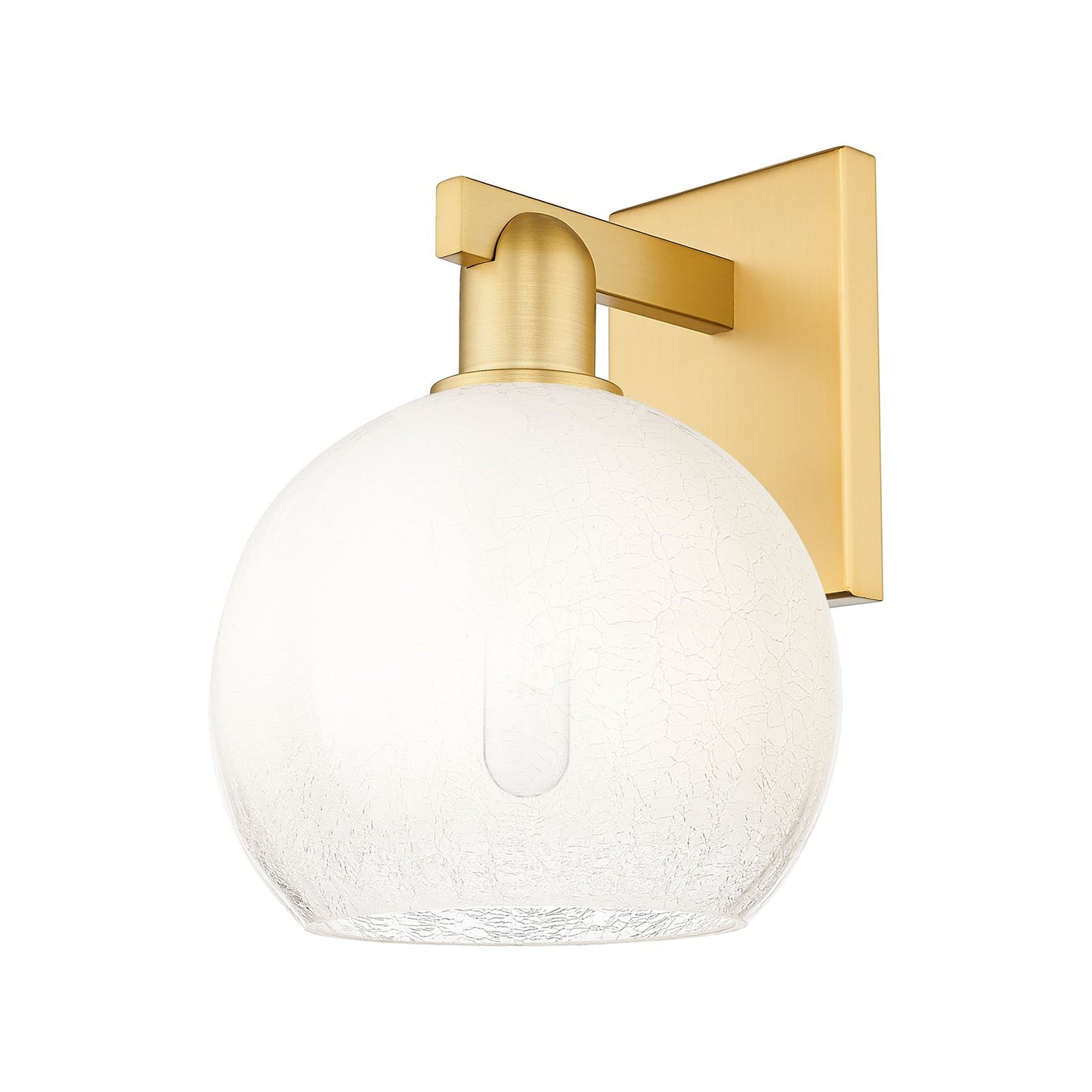 Innovations Brookhaven Globe 8in 1-Light Wall Sconce | Industrial Satin Gold Steel and Cast Brass with Opal Glass Shade | Model 716-1W-SG-G483-8OP