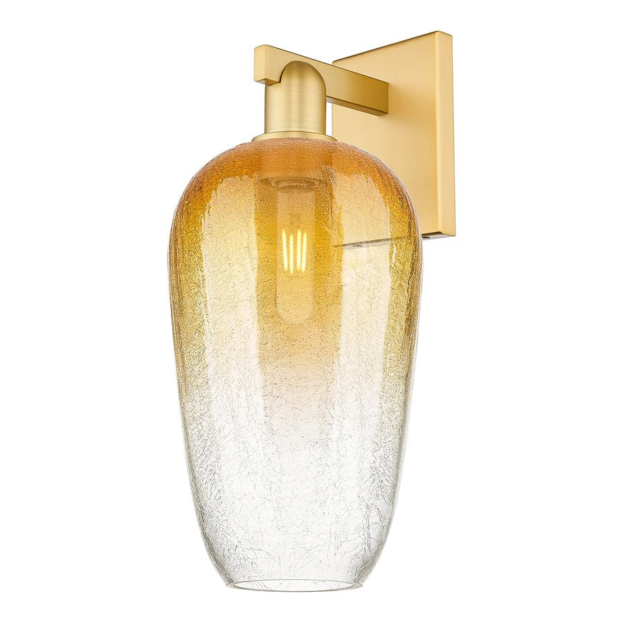 Innovations Brookhaven Flute 1Lt 7" Wall Sconce, Gold/Amber
