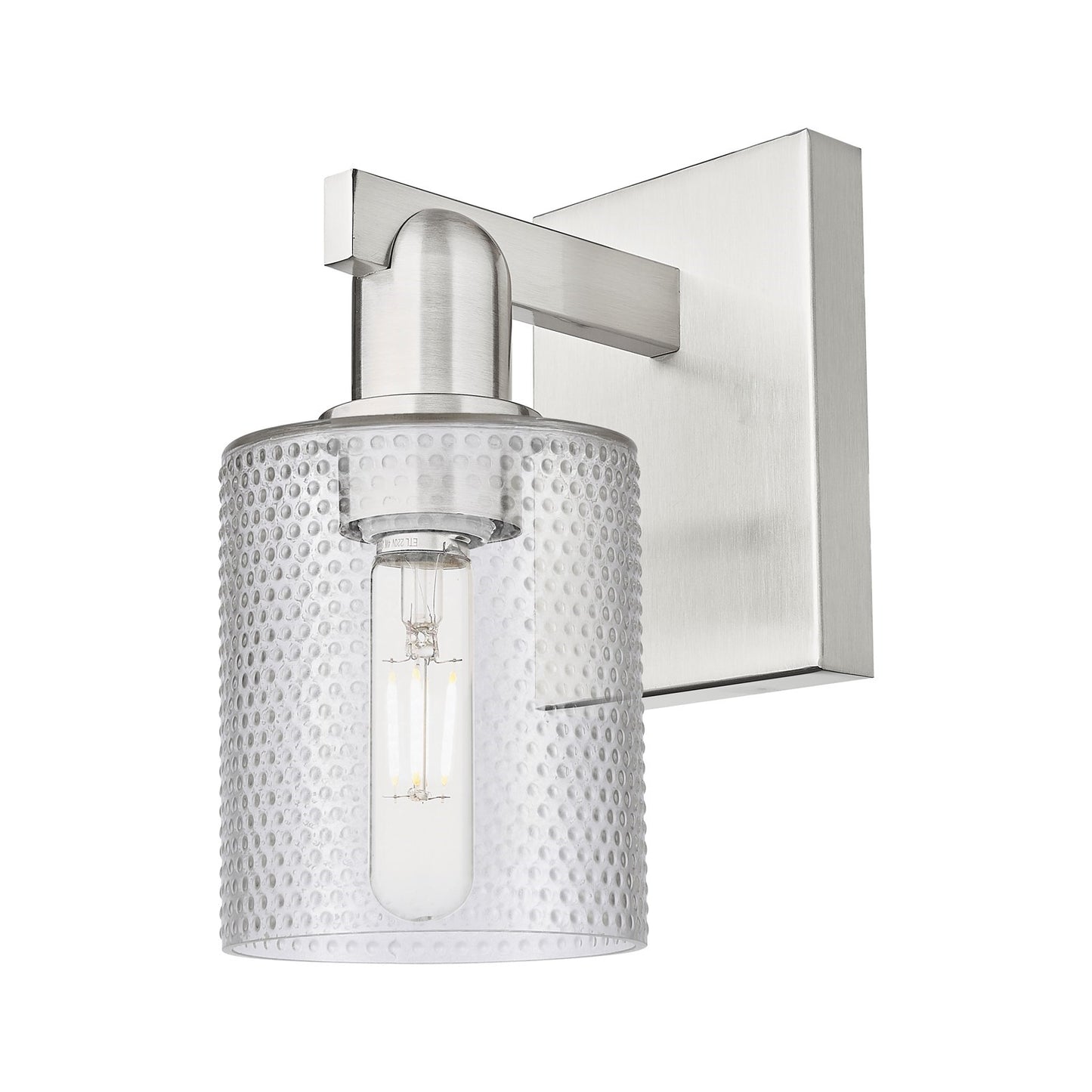 Innovations Cobbleskill 5in 1-Light Wall Sconce | Industrial Brushed Satin Nickel Steel and Clear Glass | Entryway & Hallway Accent | Model 716-1W-SN-G112
