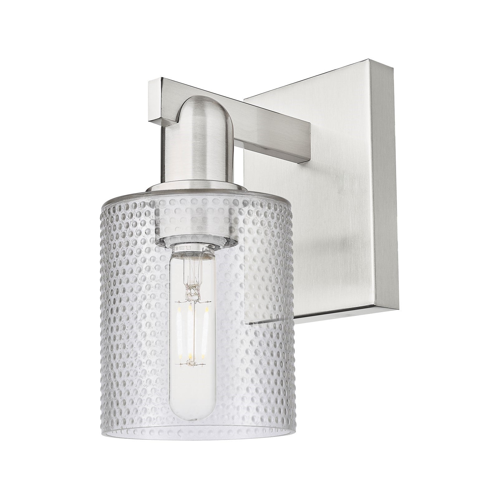 Innovations Cobbleskill 5in 1-Light Wall Sconce | Industrial Brushed Satin Nickel Steel and Clear Glass | Entryway & Hallway Accent | Model 716-1W-SN-G112