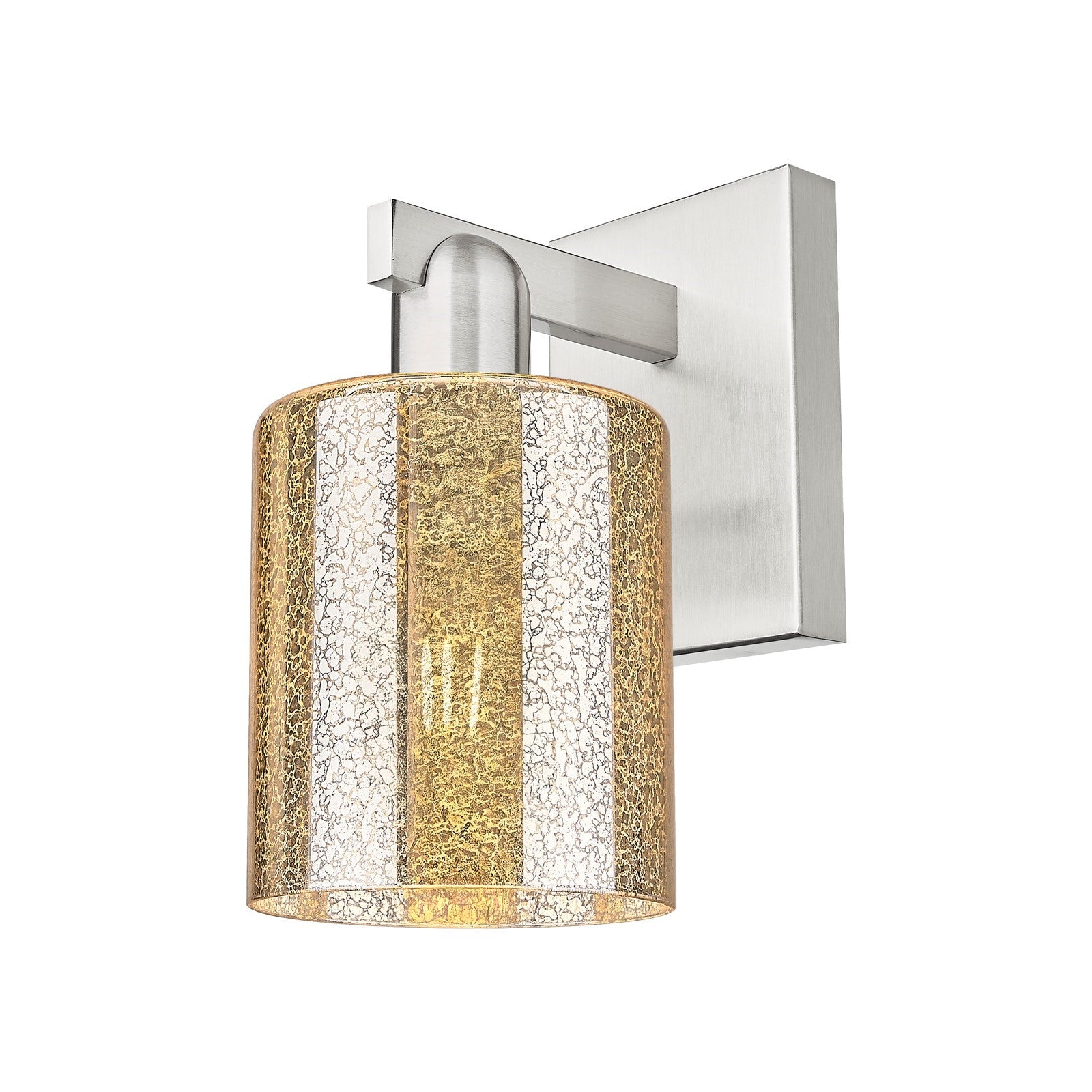 Innovations Cobbleskill 5in 1-Light Wall Sconce | Industrial Brushed Satin Nickel and Mercury Glass | Hallway & Bathroom Accent | 5 | Model 716-1W-SN-G116