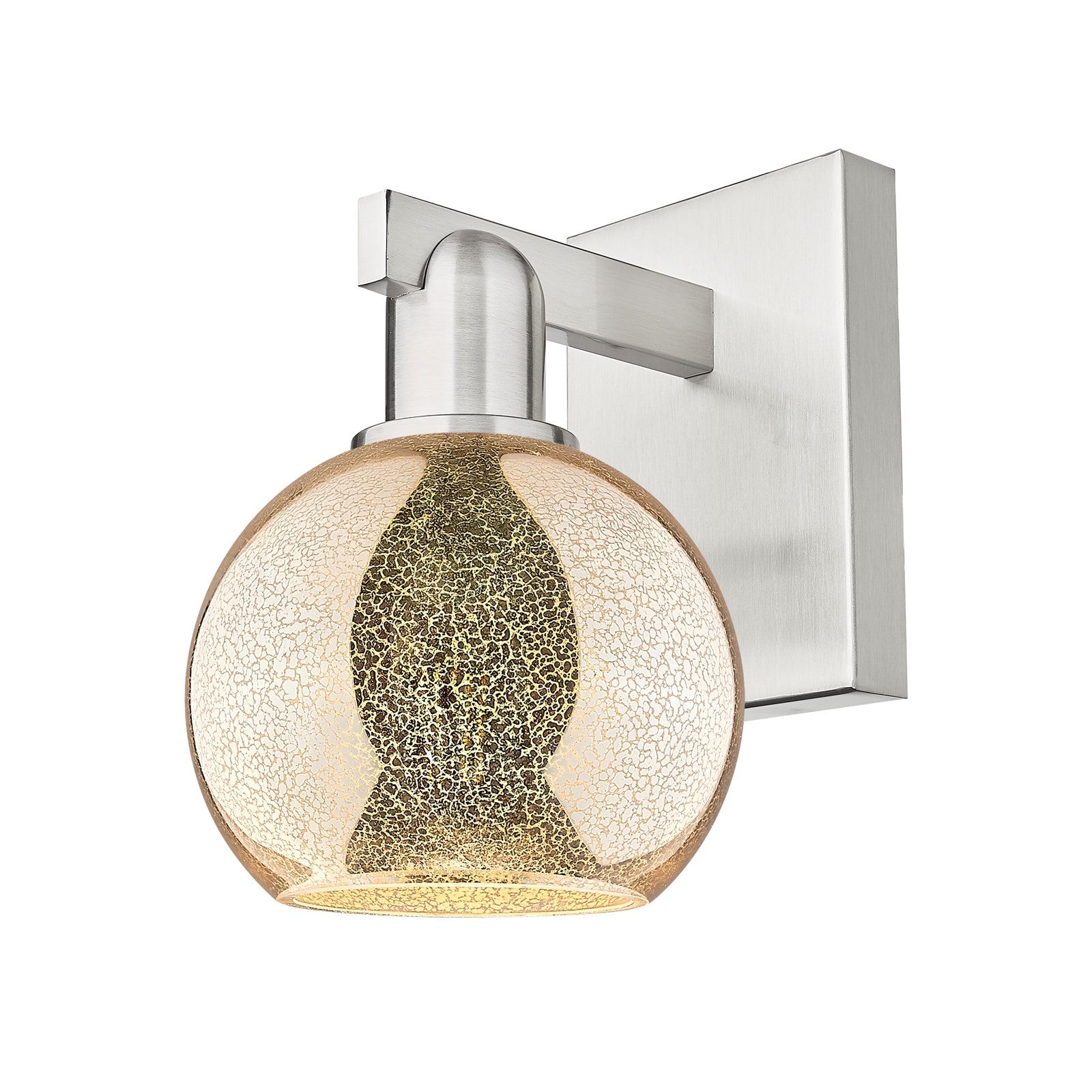 Innovations Athens 6in 1-Light Wall Sconce | Industrial Brushed Satin Nickel and Mercury Glass | Bathroom & Hallway Accent | 5.88 | Model 716-1W-SN-G128-6
