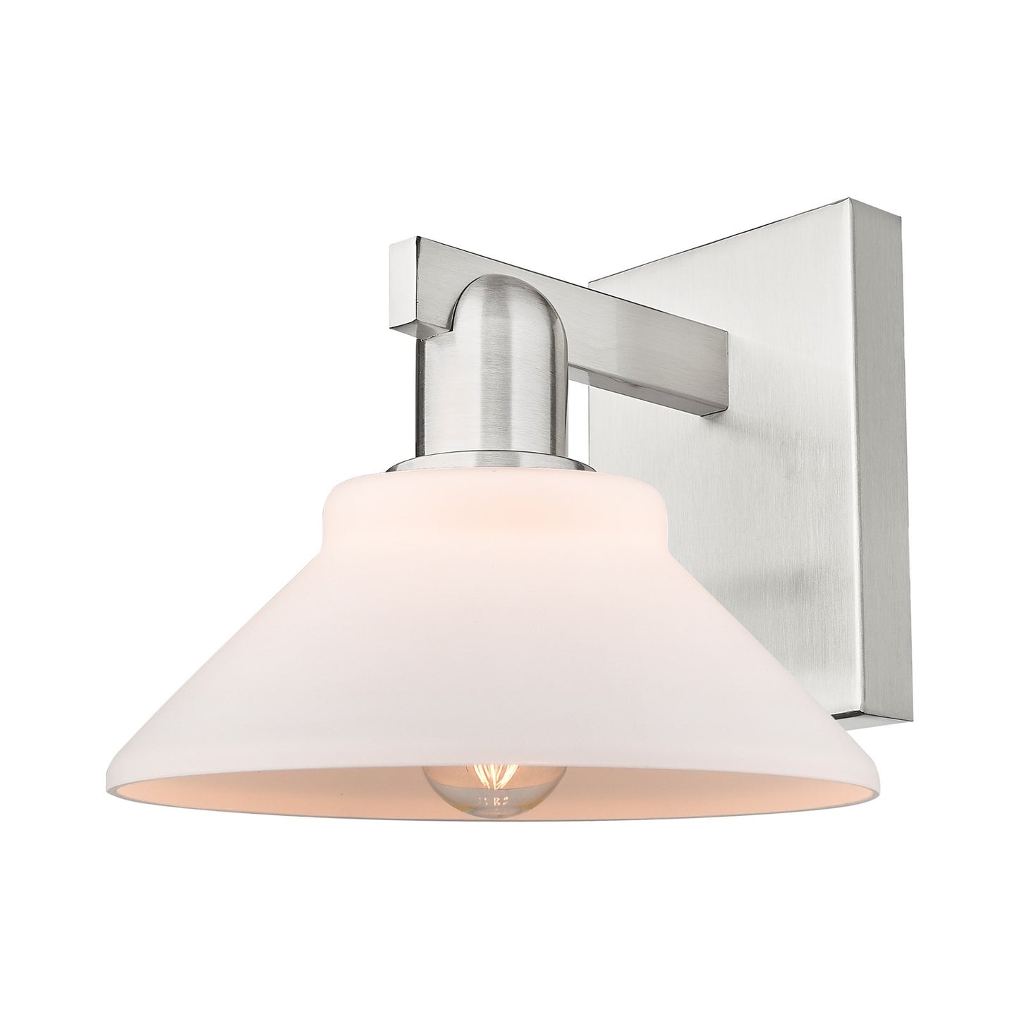 Innovations Orwell 1-Light 8.375in Sconce | Industrial Brushed Satin Nickel and Matte White Glass | Bathroom & Hallway Accent | Model 716-1W-SN-G131