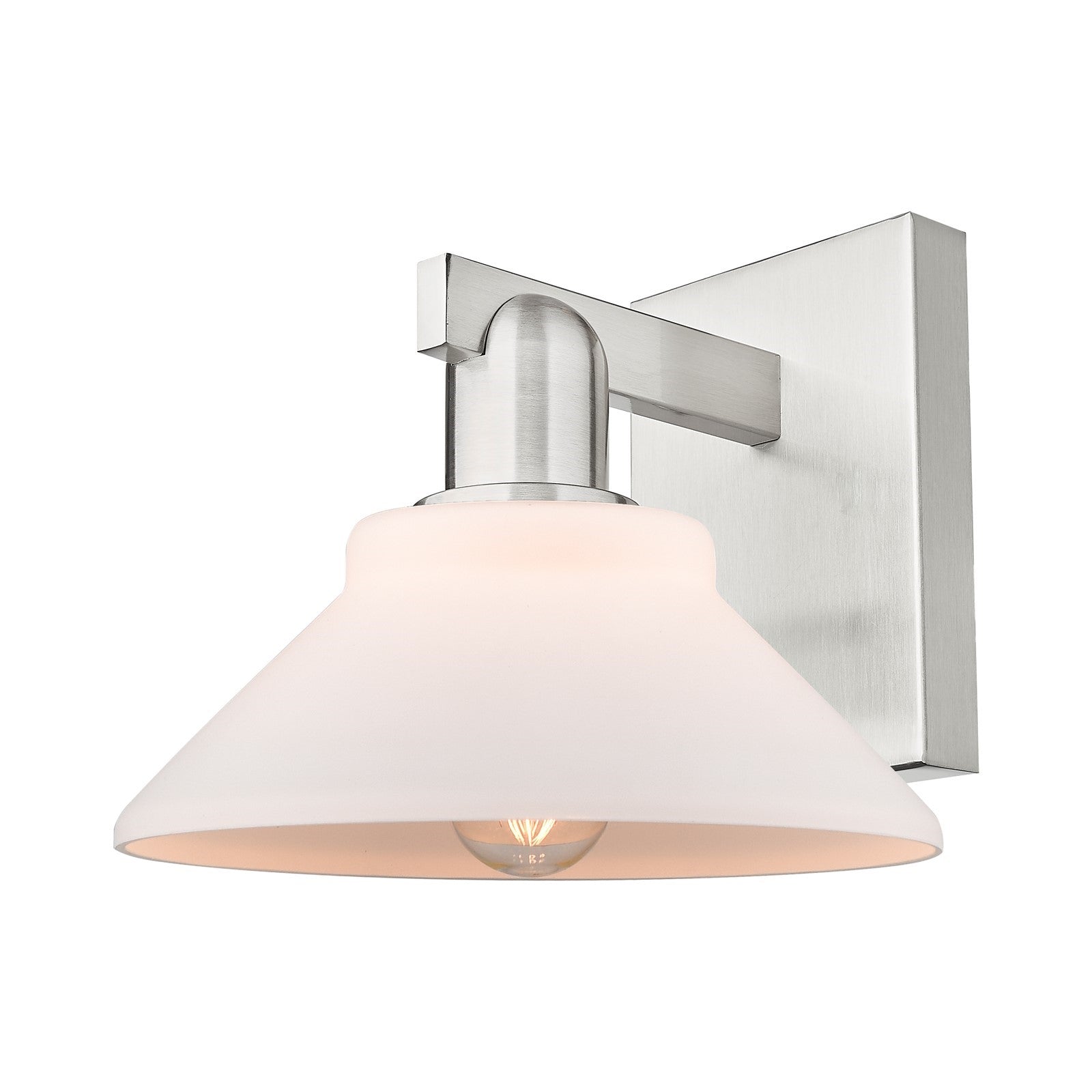 Innovations Orwell 1-Light 8.375in Sconce | Industrial Brushed Satin Nickel and Matte White Glass | Bathroom & Hallway Accent | Model 716-1W-SN-G131