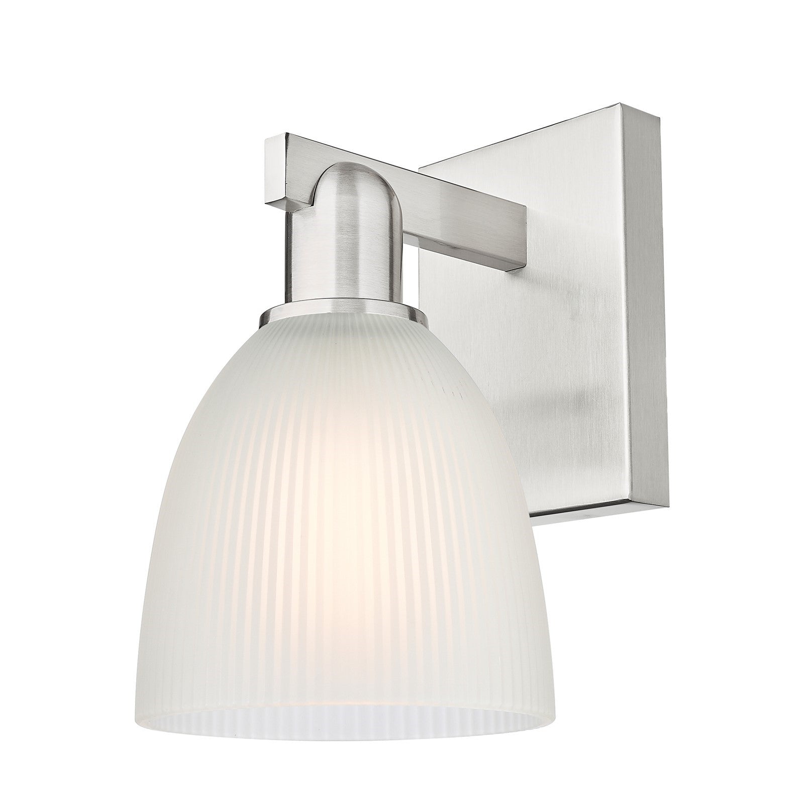 Innovations Castile 6in 1-Light Wall Sconce | Industrial Brushed Satin Nickel and White Glass | Bathroom & Hallway Accent Light | 6 | Model 716-1W-SN-G381