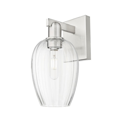 Innovations Preston 1Lt 6" Flute Sconce, Satin Nickel/Clear