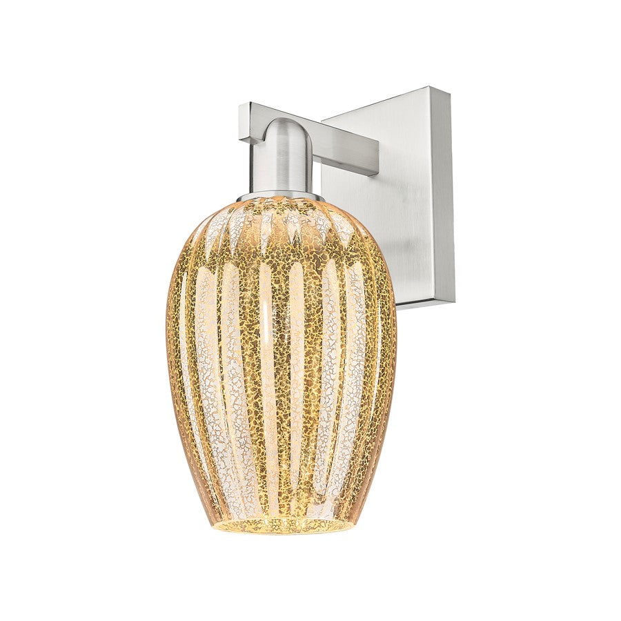 Innovations Preston 1Lt 6" Flute Sconce, Satin Nickel/Mercury