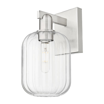 Innovations Preston 1Lt 7" Jar Sconce, Satin Nickel/Clear - 716-1W-SN-G460-7CL