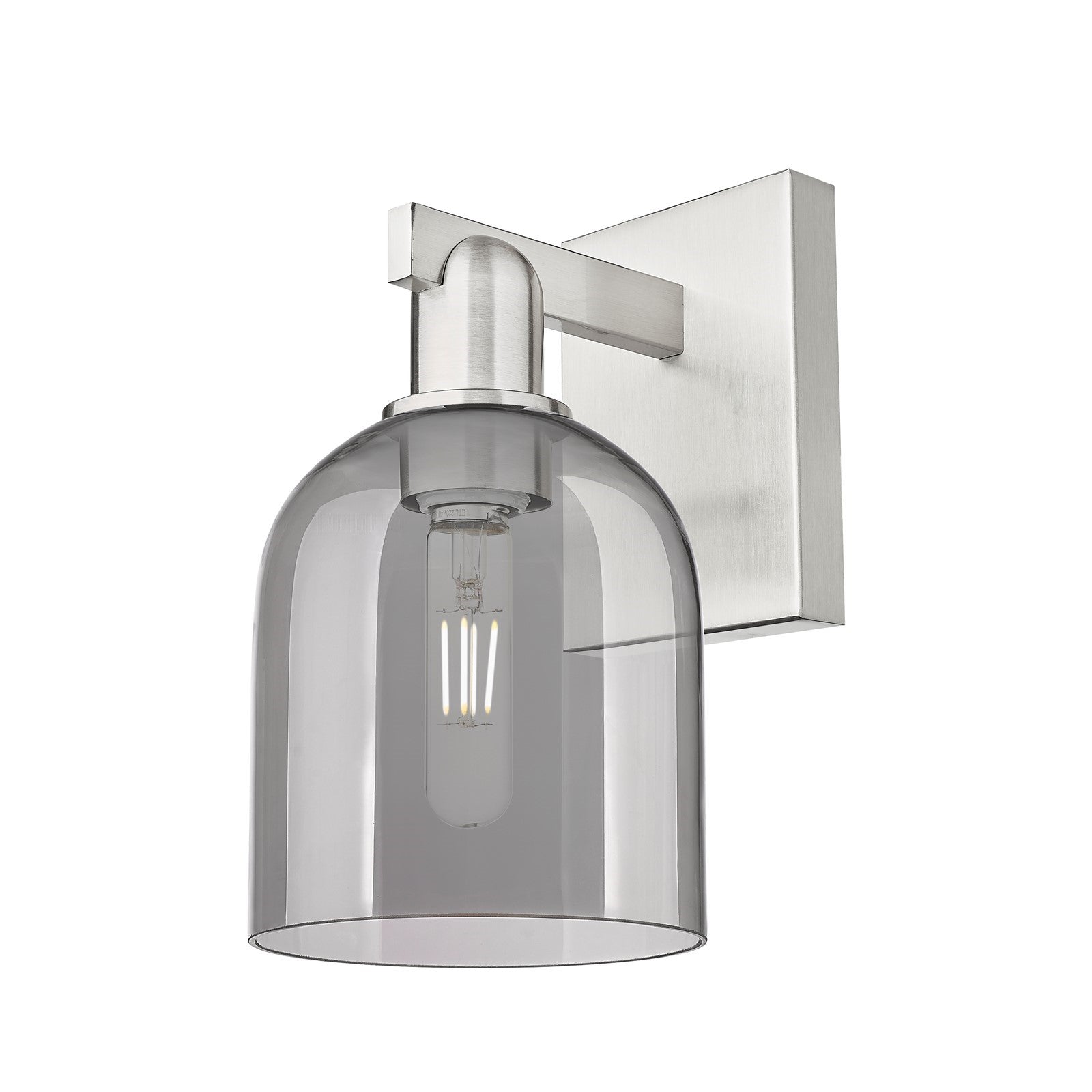 Innovations Bella 6in 1-Light Wall Sconce | Industrial Brushed Satin Nickel and Light Smoke Glass | Hallway & Bathroom Accent | Model 716-1W-SN-G558-6SM