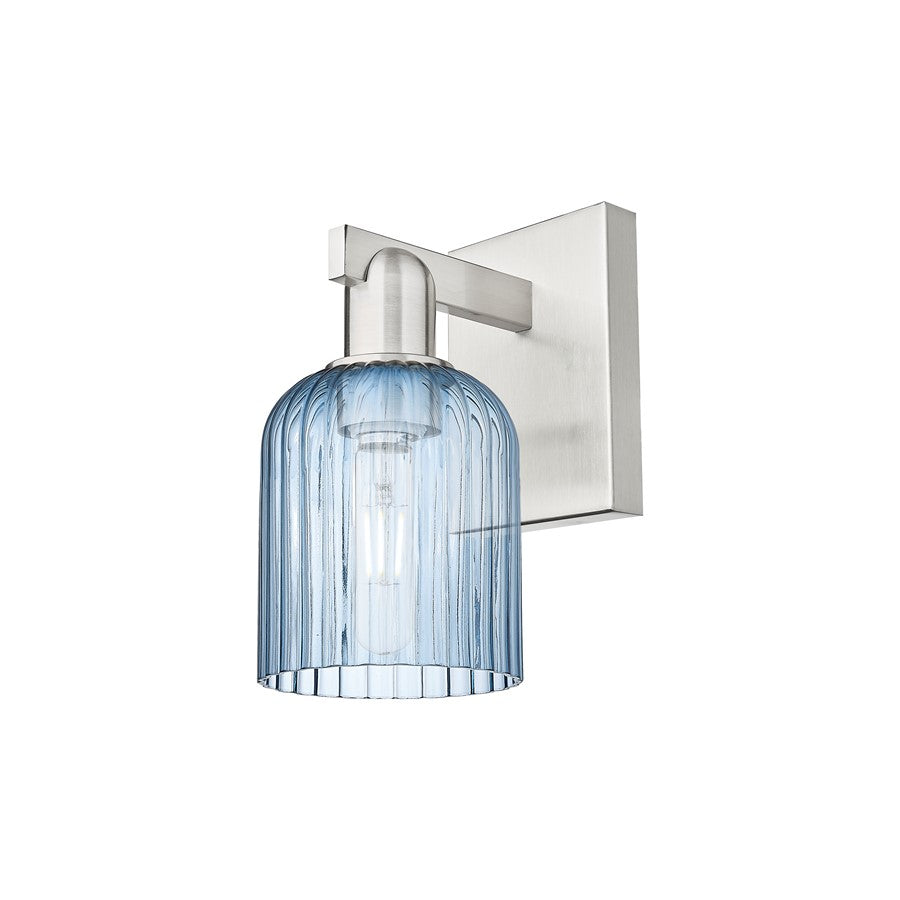 Innovations Bridal Veil 1Lt 5" Sconce, Satin Nickel/Blue