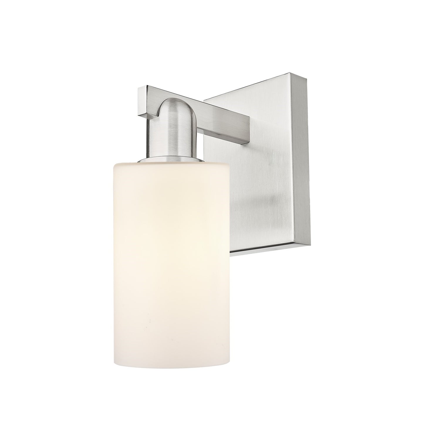 Innovations Clymer 1-Light Wall Sconce | Brushed Satin Nickel Steel and Matte White Glass | Entryway & Hallway Accent Light | 3.88 | Model 716-1W-SN-G801