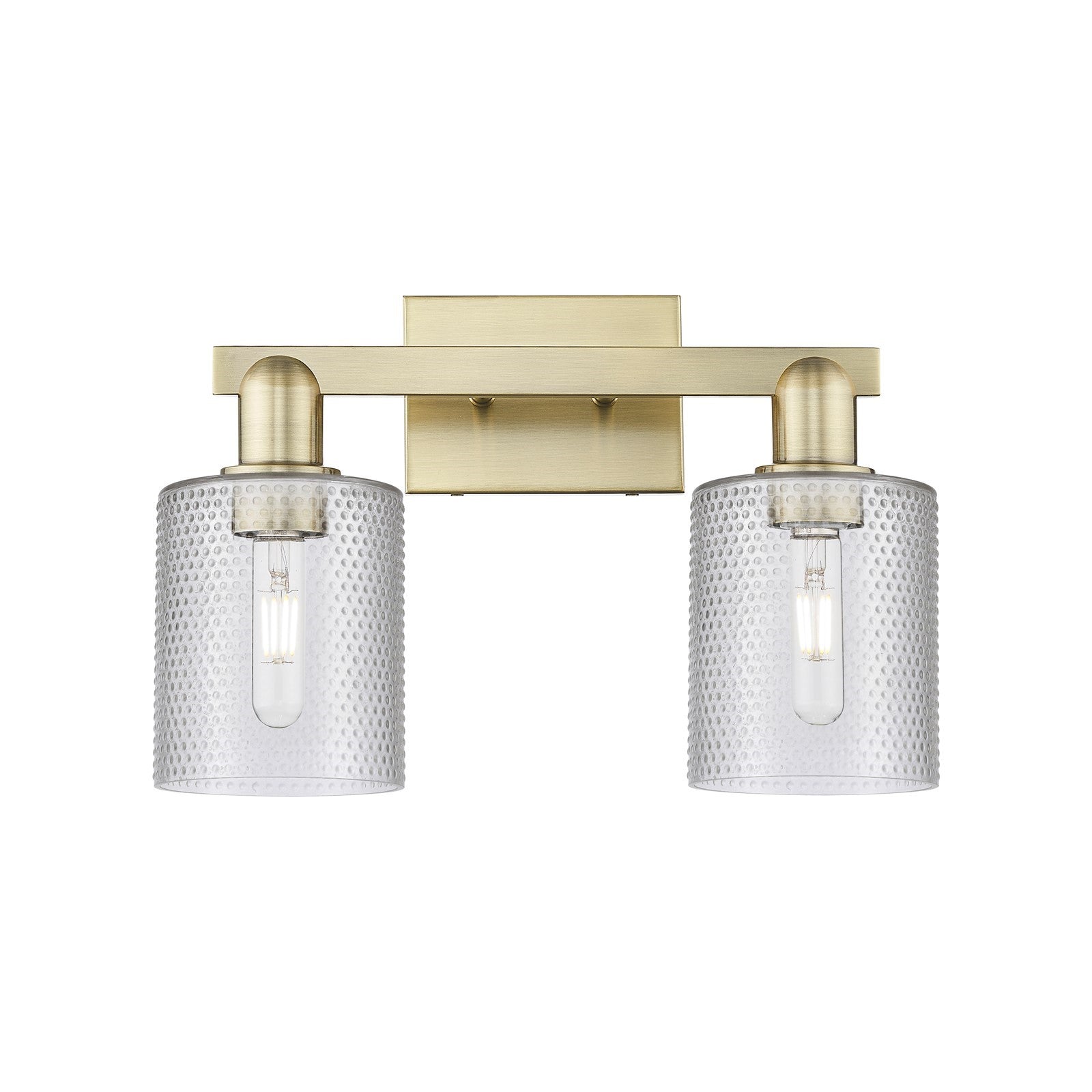 Innovations Cobbleskill 16in 2-Light Bath Vanity Light | Industrial Antique Brass and Clear Glass | Bathroom Vanity | 16 x 10.75 x | Model 716-2W-AB-G112
