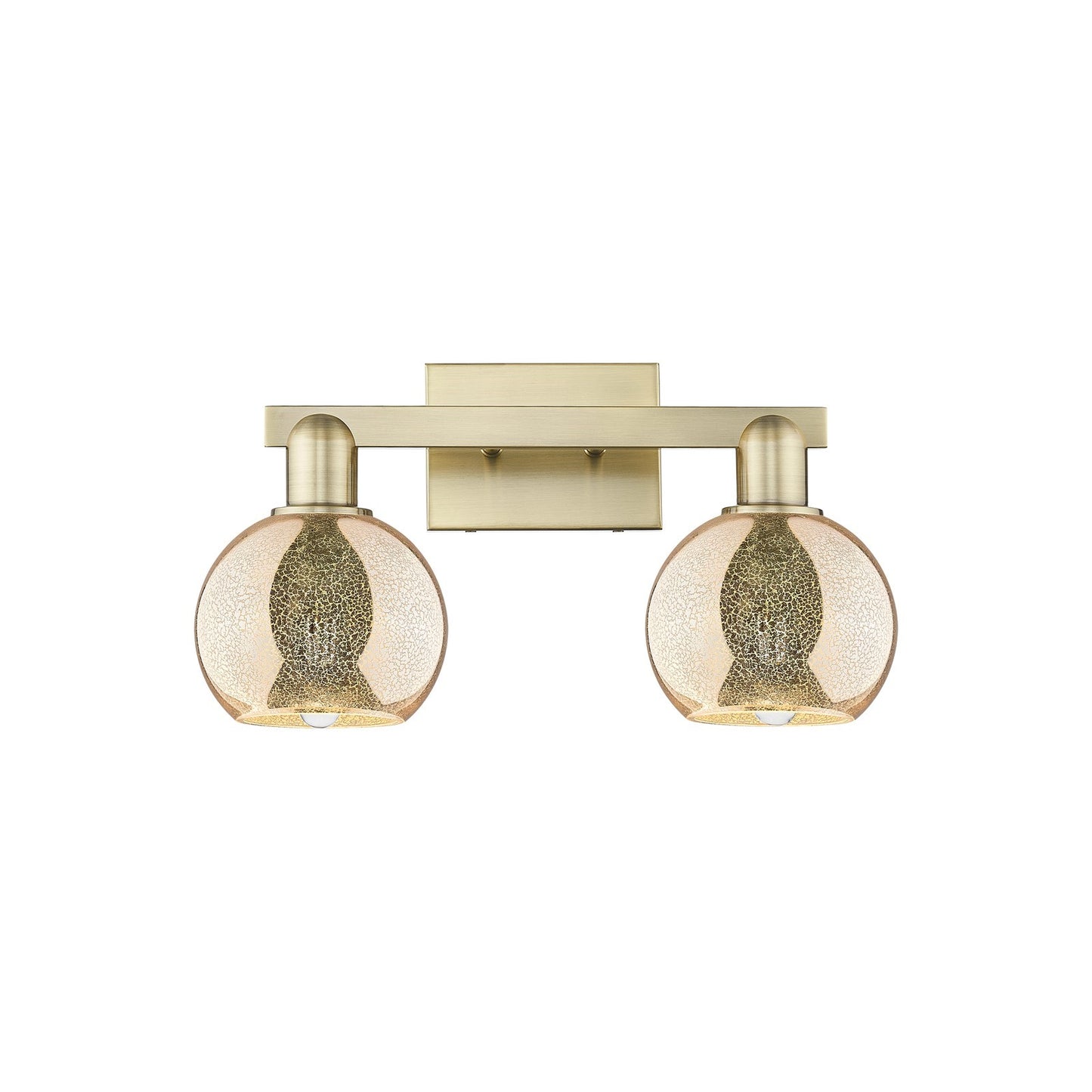 Innovations Athens 17in 2-Light Bath Vanity Light | Industrial Antique Brass and Mercury Glass | Bathroom Vanity | 16.88 x 9.62 x | Model 716-2W-AB-G128-6