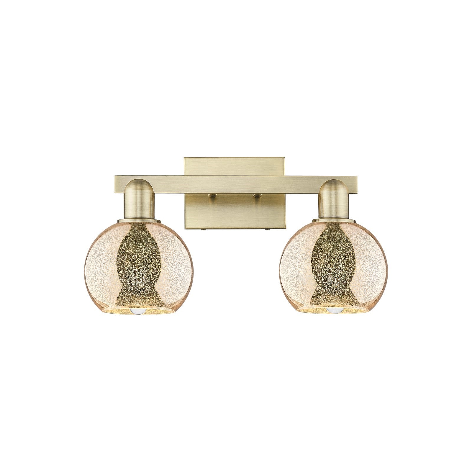 Innovations Athens 17in 2-Light Bath Vanity Light | Industrial Antique Brass and Mercury Glass | Bathroom Vanity | 16.88 x 9.62 x | Model 716-2W-AB-G128-6