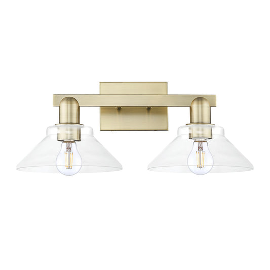 Innovations Orwell 19in 2-Light Bath Vanity Light | Industrial Antique Brass and Clear Glass | Bathroom Vanity | 19.38 x 8.75 x | Model 716-2W-AB-G132