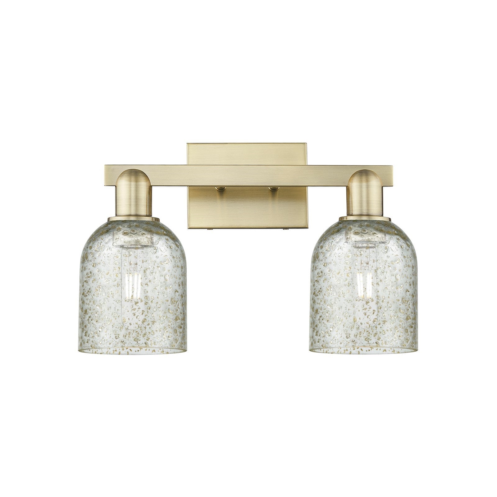 Innovations Caledonia 16in 2-Light Bath Vanity Light | Industrial Antique Brass Steel and Mica Glass | Bathroom Vanity & Powder | Model 716-2W-AB-G259