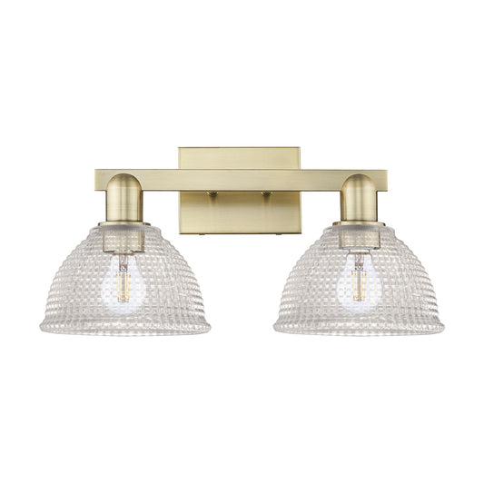 Innovations Arietta 19in 2-Light Bath Vanity Light | Industrial Antique Brass Steel and Clear Glass | Bathroom Vanity | 19 x 9.75 x | Model 716-2W-AB-G422