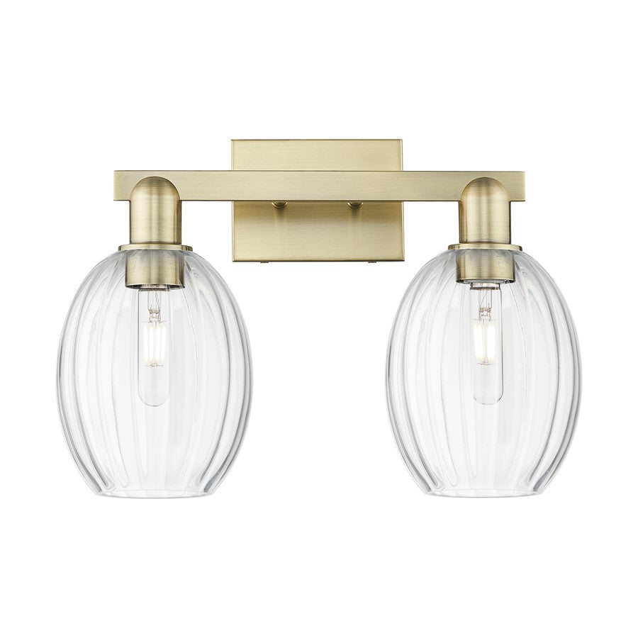 Innovations Preston 2Lt 16" Bell Bath, Antique Brass/Clear - 716-2W-AB-G459-6CL