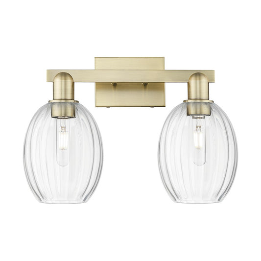 Innovations Preston 2Lt 16" Bell Bath, Antique Brass/Clear - 716-2W-AB-G459-6CL