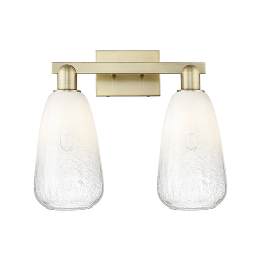 Innovations Brookhaven Almond 17in 2-Light Bath Vanity Light | Industrial Antique Brass Steel and Opal Glass | Bathroom Vanity | Model 716-2W-AB-G480-6OP