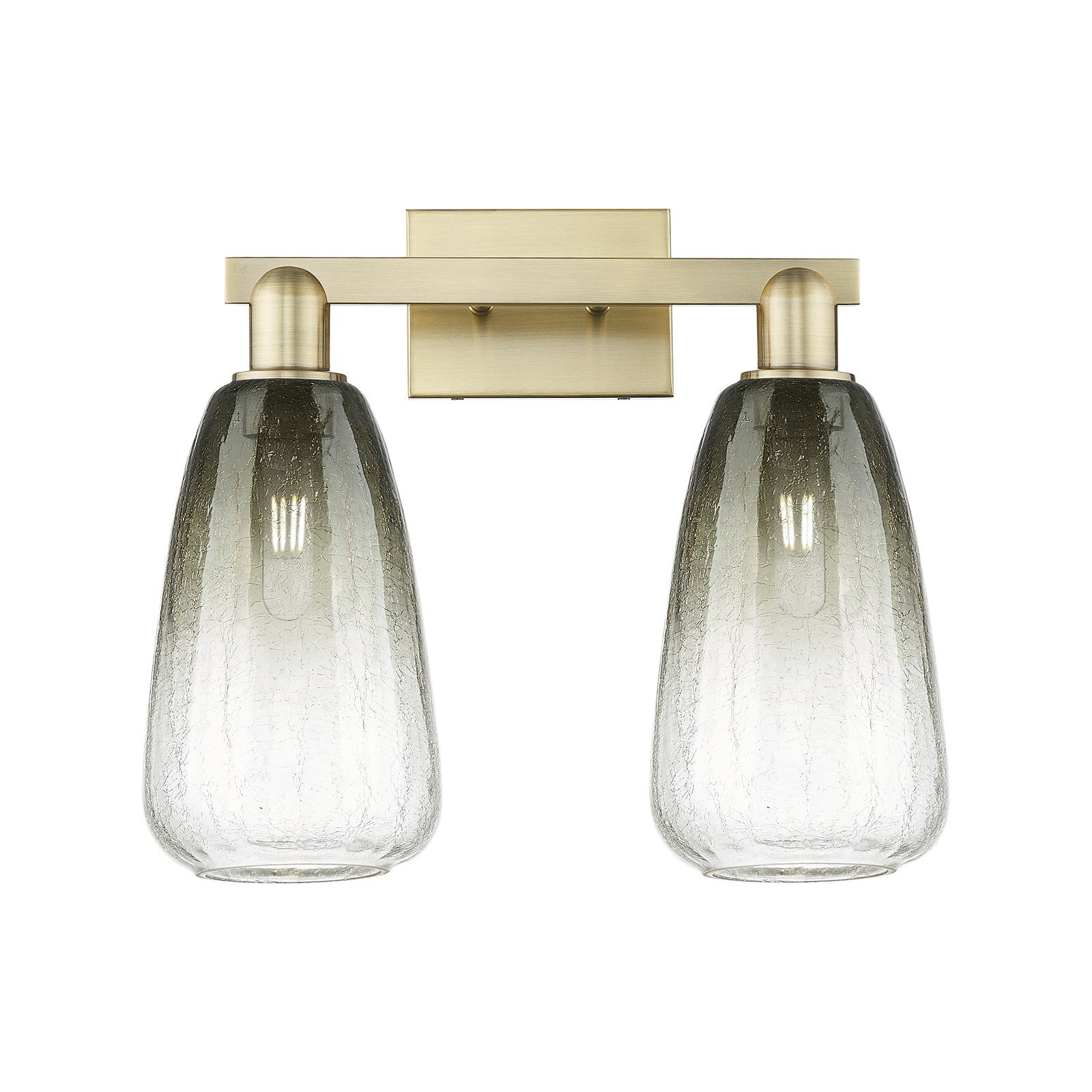 Innovations Brookhaven Almond 17in 2-Light Bath Vanity | Industrial Antique Brass and Slate Glass | Bathroom Vanity Light | 17 | Model 716-2W-AB-G480-6SL