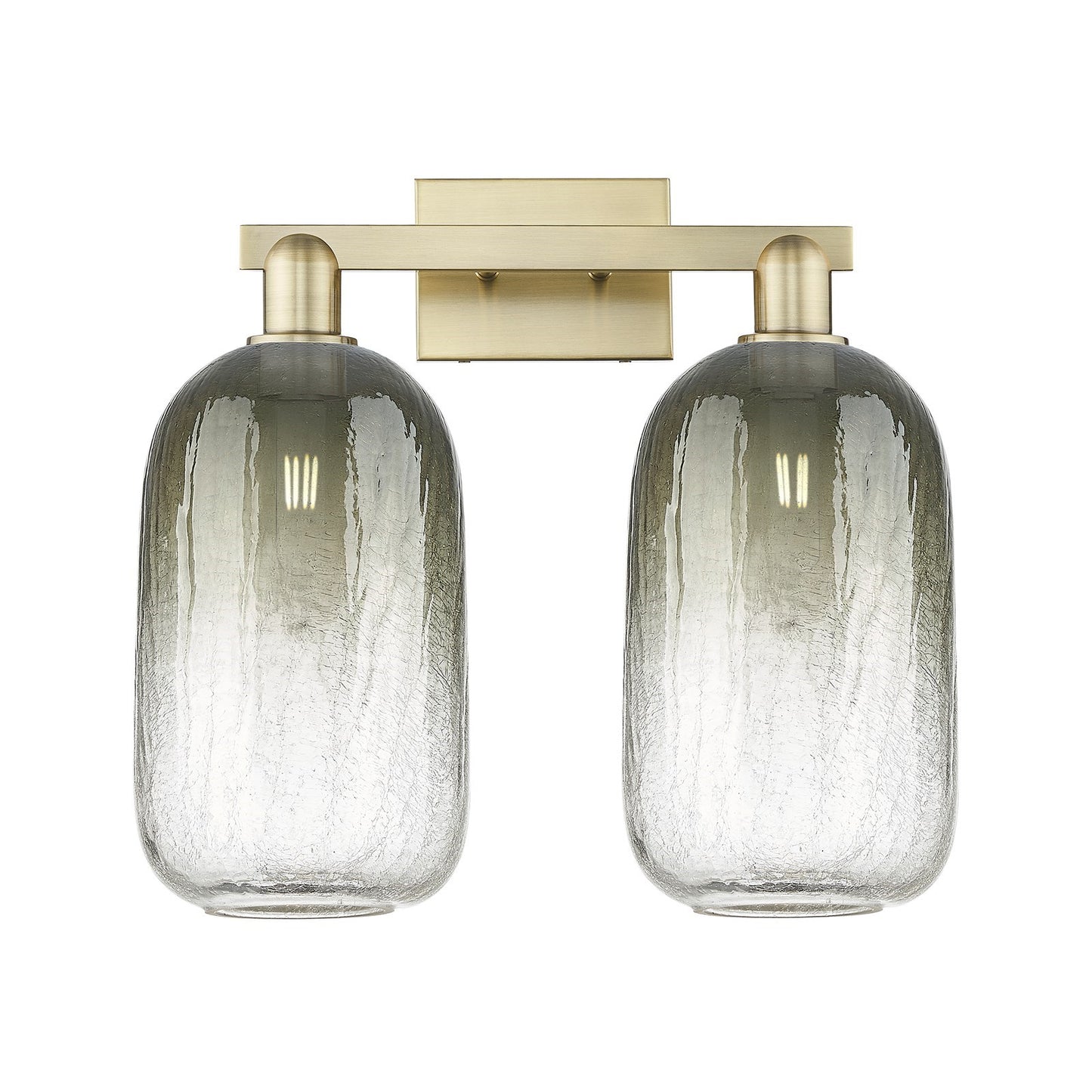 Innovations Brookhaven Cloche 18in 2-Light Bath Vanity | Industrial Antique Brass and Slate Glass | Bathroom Vanity & Powder | Model 716-2W-AB-G482-7SL